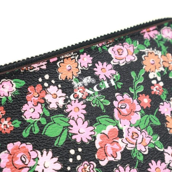 NWT Coach Floral Cluster Domed Cosmetic Pouch Bag Pink Multi - Picture 7 of 7